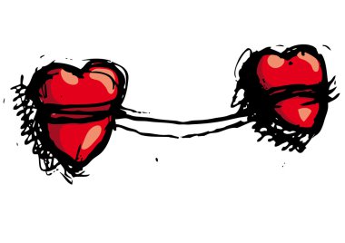 Linked hearts clipart