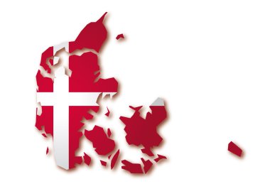 Map flag of Denmark clipart
