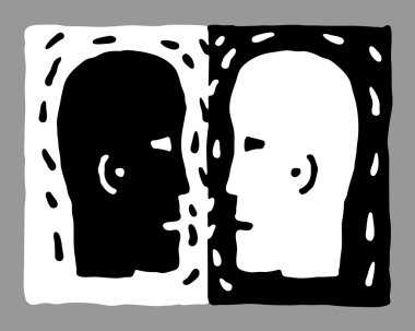 Two heads clipart