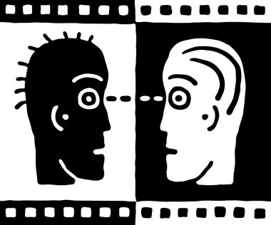 Two heads clipart