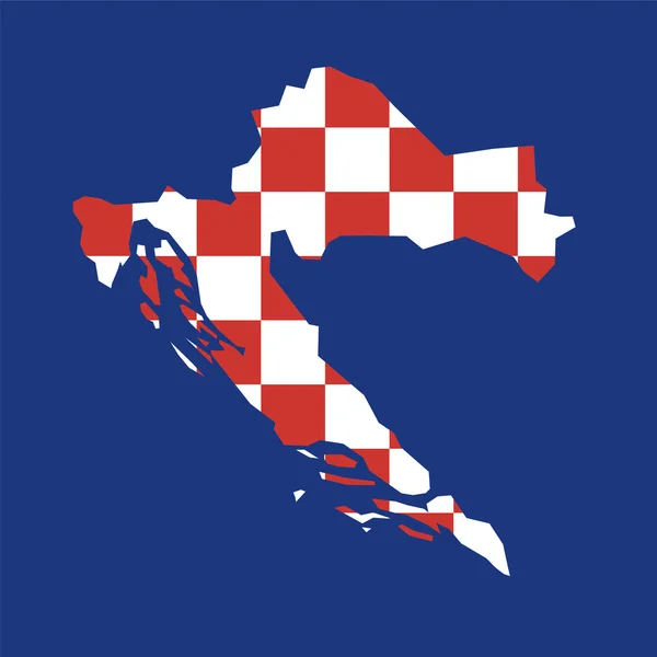 Flagga Karta Kroatien — Stock vektor