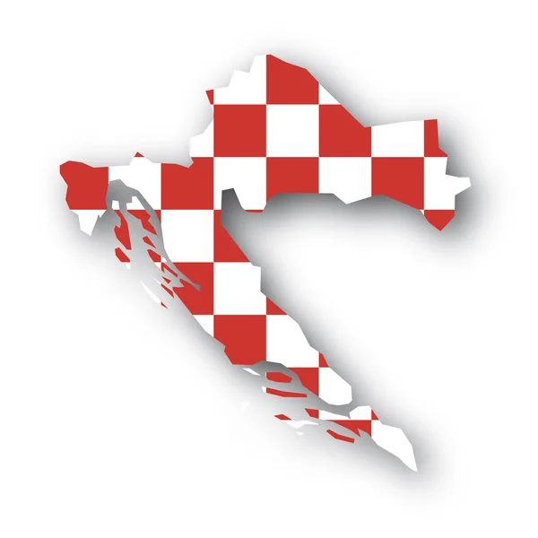 Mapa bandera Croacia — Vector de stock