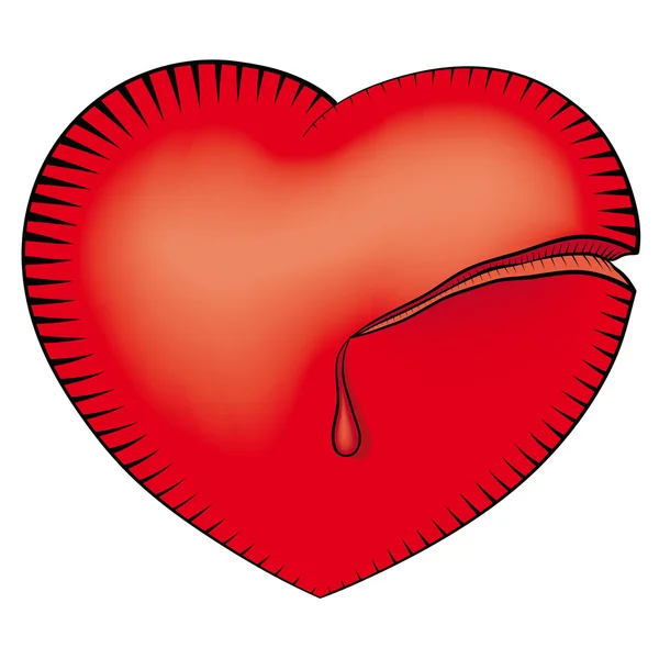 Wounded heart — Stock Vector