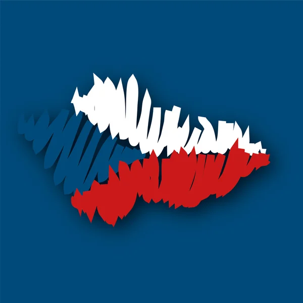 Map flag Czech Republic — Stock Vector