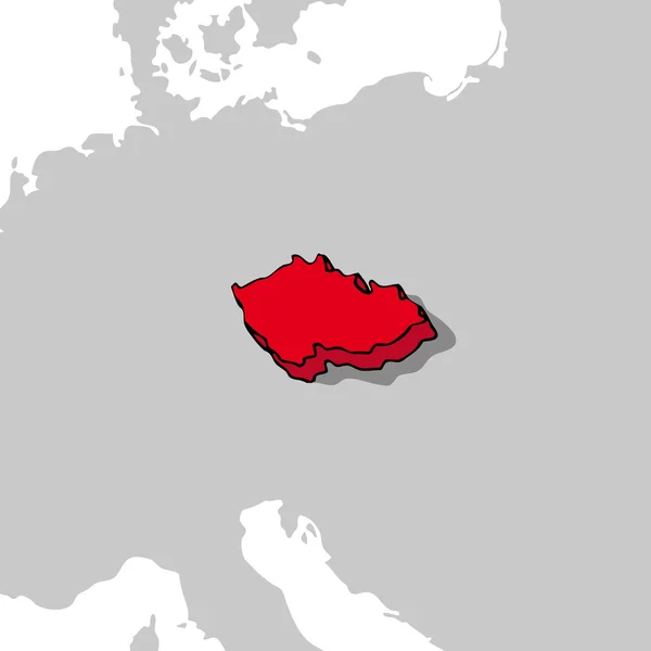 Republiek Tsjechië 3D-kaart — Stockvector