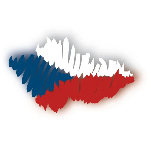 Karta flagga Tjeckien — Stock vektor