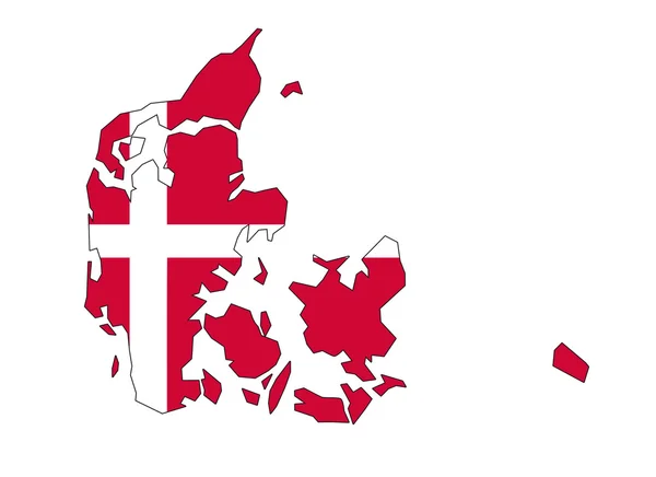 Map flag of Denmark — Stock Vector