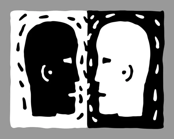 Deux têtes — Image vectorielle