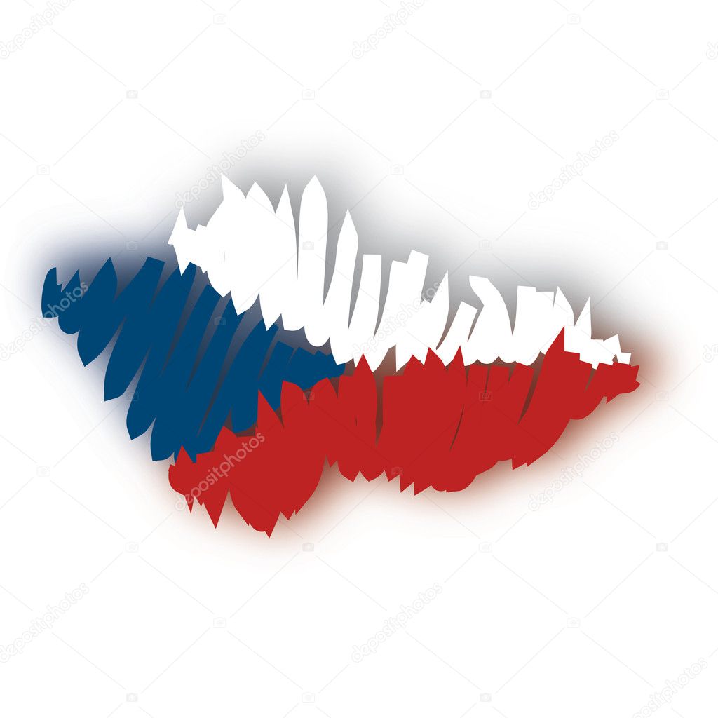 Map flag Czech Republic