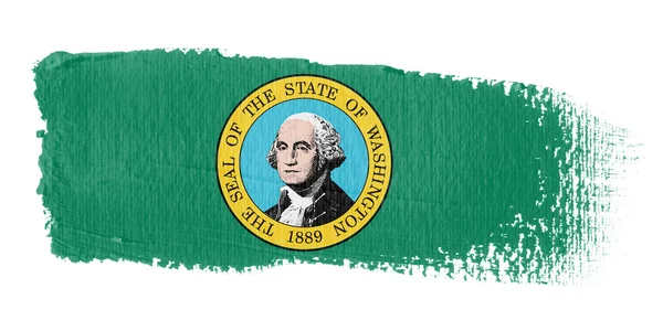 Bandeira Brushstroke Washington — Fotografia de Stock
