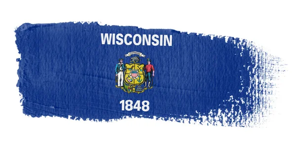 Bandeira Brushstroke Wisconsin — Fotografia de Stock