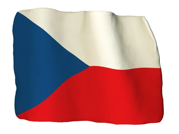 Flaga Republiki Czeskiej z gliny — Zdjęcie stockowe