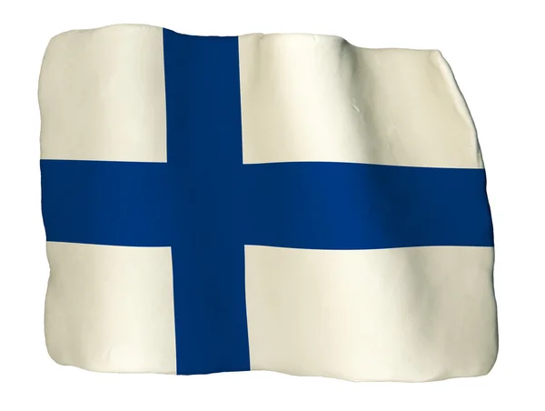 Finsko vlajka jílu — Stock fotografie