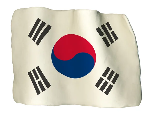 Südkoreanische Flagge aus Ton — Stockfoto