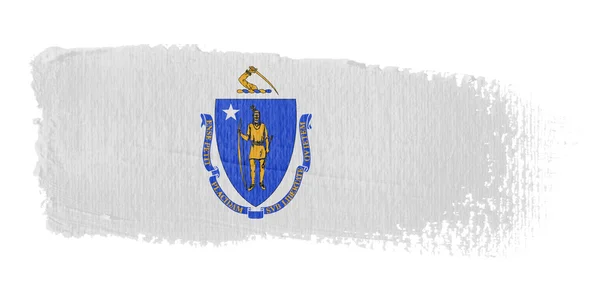Bandera de pincelada Massachusetts —  Fotos de Stock