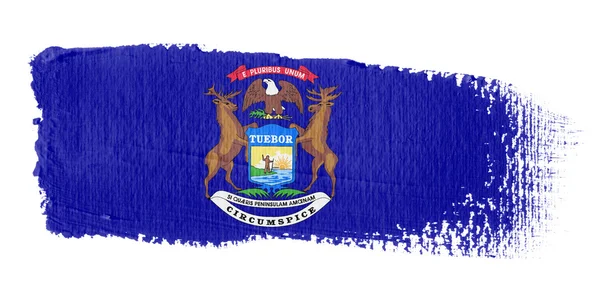 Pincelada bandera Michigan —  Fotos de Stock