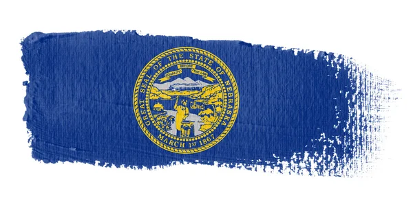 Bandeira Brushstroke Nebraska — Fotografia de Stock