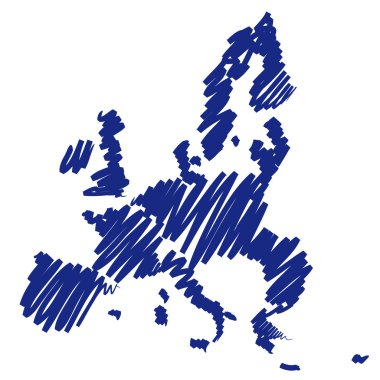 Map sketch Europe clipart