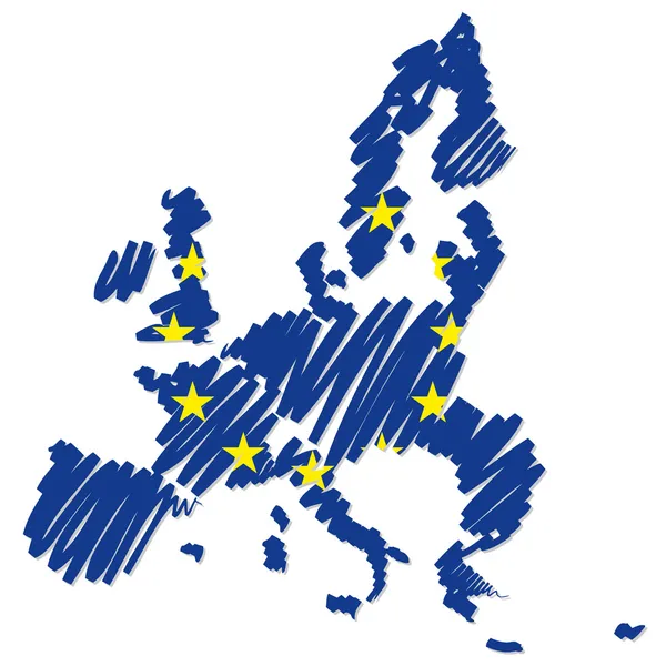 Mapu náčrt Evropa — Stockový vektor