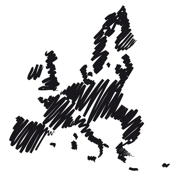 Sketsa peta Eropa - Stok Vektor