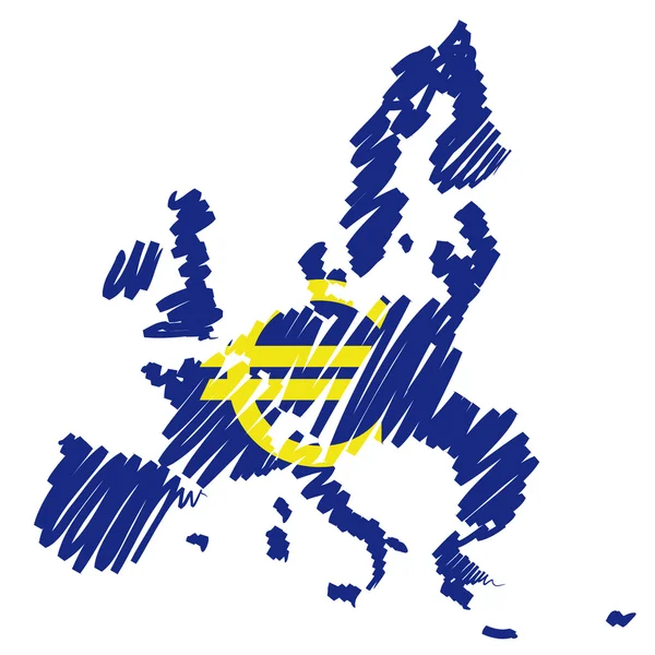 नक्शा स्केच यूरोप — स्टॉक वेक्टर