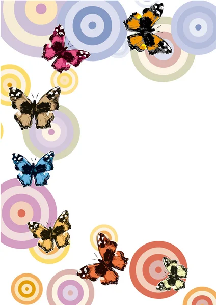 Fond avec des papillons — Image vectorielle
