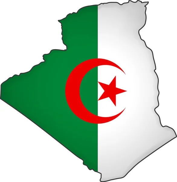 Mappa flag Algeria — Vettoriale Stock