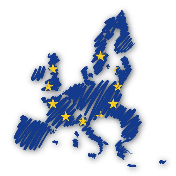 stock vector Map sketch Europe