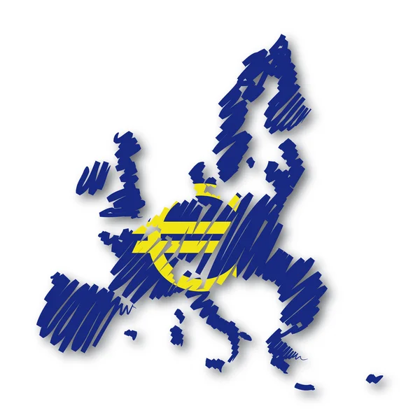 地図ヨーロッパのスケッチ — ストックベクタ