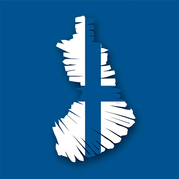 Mapa flaga Finlandia — Wektor stockowy