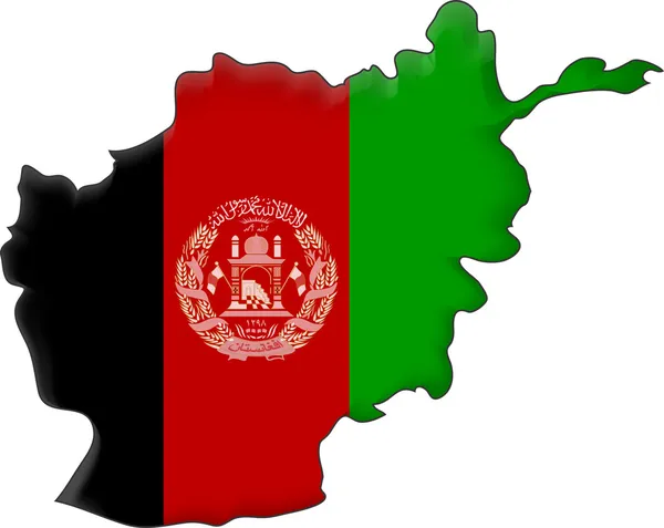 Karta flagga afghanistan — Stock vektor