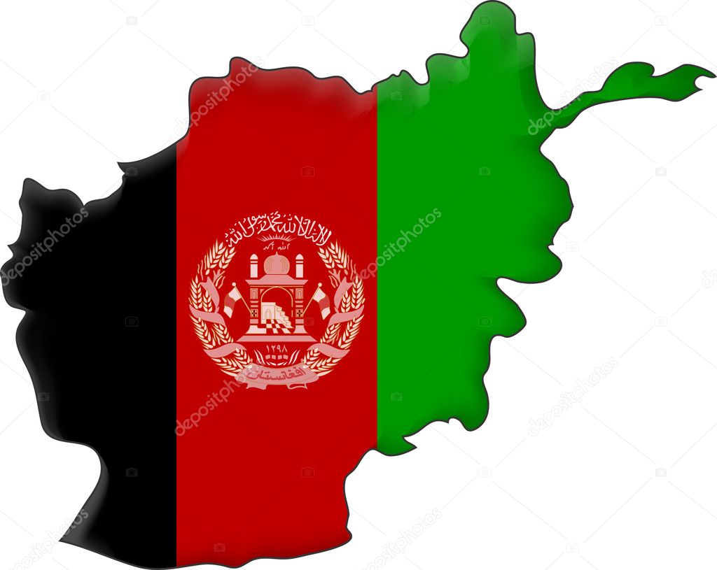 Map flag Afghanistan