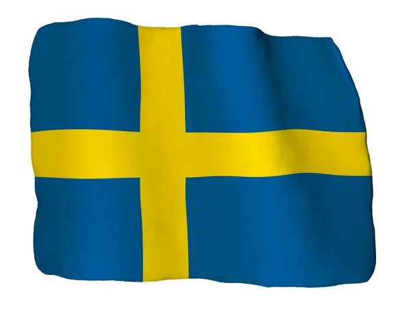 Schwedische Flagge aus Ton — Stockfoto