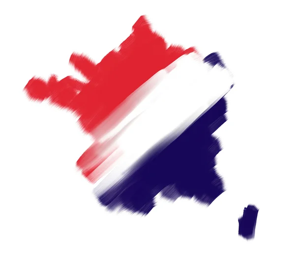 Flagga karta över Frankrike — Stockfoto