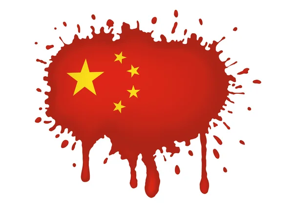Sketsa bendera Cina - Stok Vektor