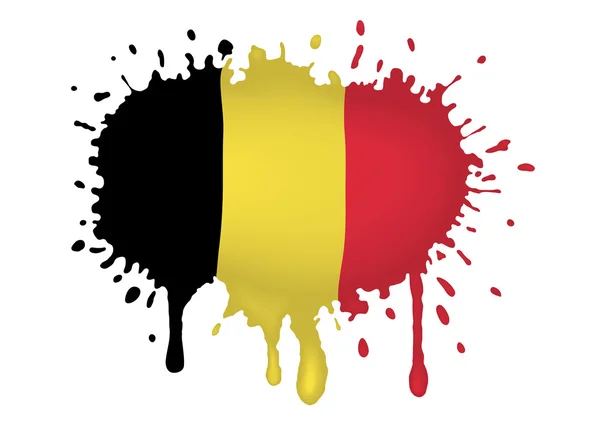 Belgio schizzi bandiera — Vettoriale Stock
