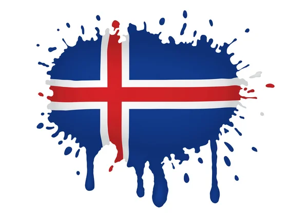 アイスランドの旗のスケッチ — ストックベクタ