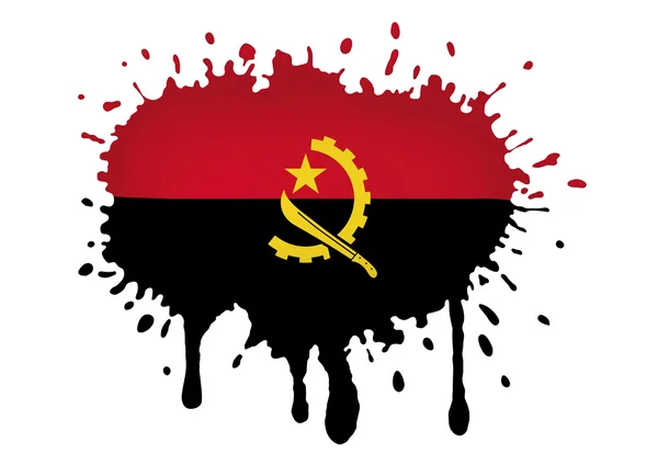 Angola sketch flag — Stock Vector