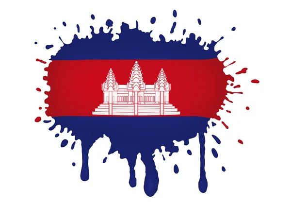 カンボジアの旗のスケッチ — ストックベクタ