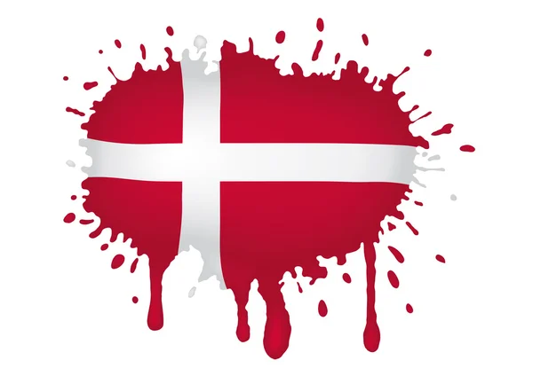 Danimarca bandiera scketch — Vettoriale Stock