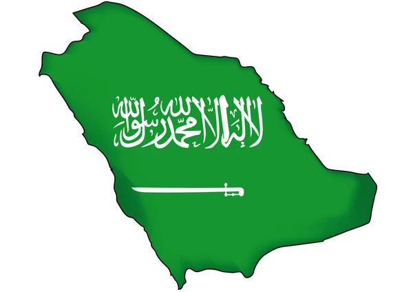 Map flag Saudi Arabia — Stock Vector