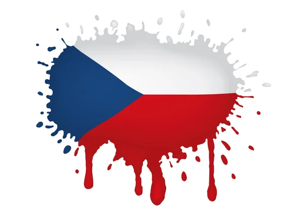 Croquis du drapeau de la République tchèque — Image vectorielle