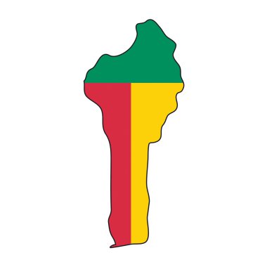 Map flag Benin clipart