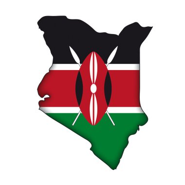 Map flag Kenya clipart