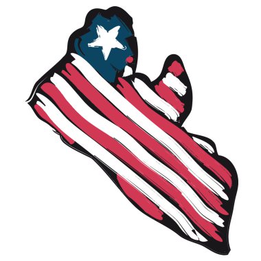 Map flag Liberia clipart