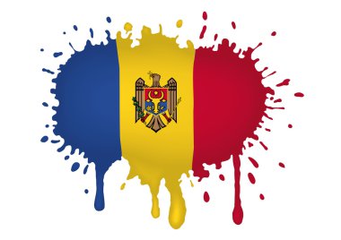 Sketches Moldova flag clipart