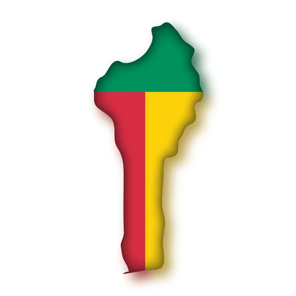 Mapa Bandera Benin — Vector de stock