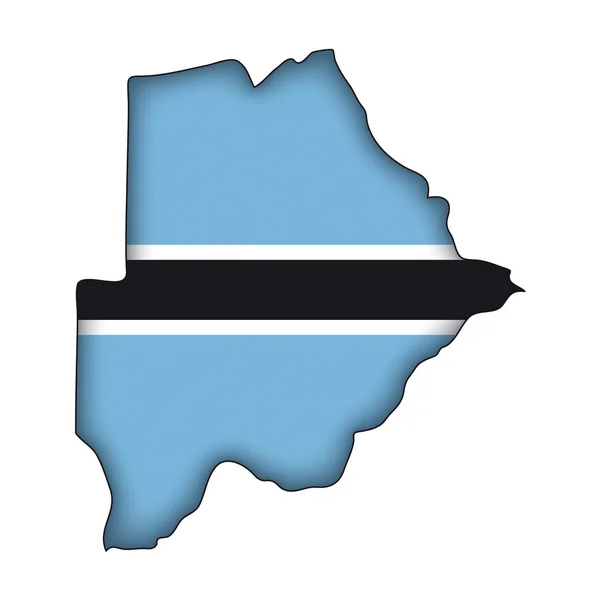 Mapa Bandeira Botswana — Vetor de Stock
