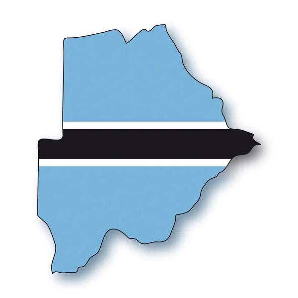 Mapa Bandeira Botswana — Vetor de Stock