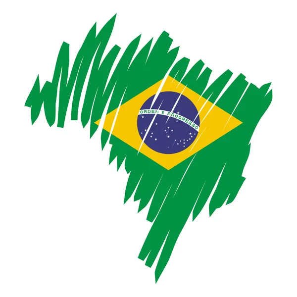 Mapa Bandera Brasil — Vector de stock